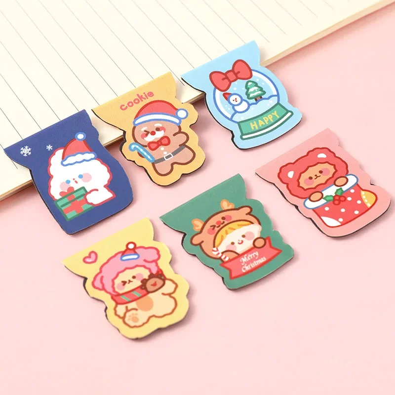 Cartoon christmas Magnet Magnetic Bookmarks Cute Magnet Page Markers Page Clips Bookmark For Student Office Reading Stationery
