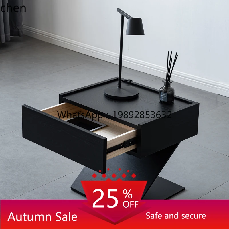 

Minimalist steel plate suspended bedside table simple modern bedside storage cabinet