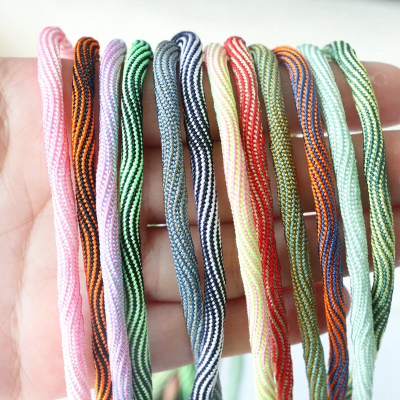 

12Pcs/New Rainbow Multicolor Water Ripple Water Wave Braided Lobster Clasp DIY Jewelry Making Accessories String Cord Necklace