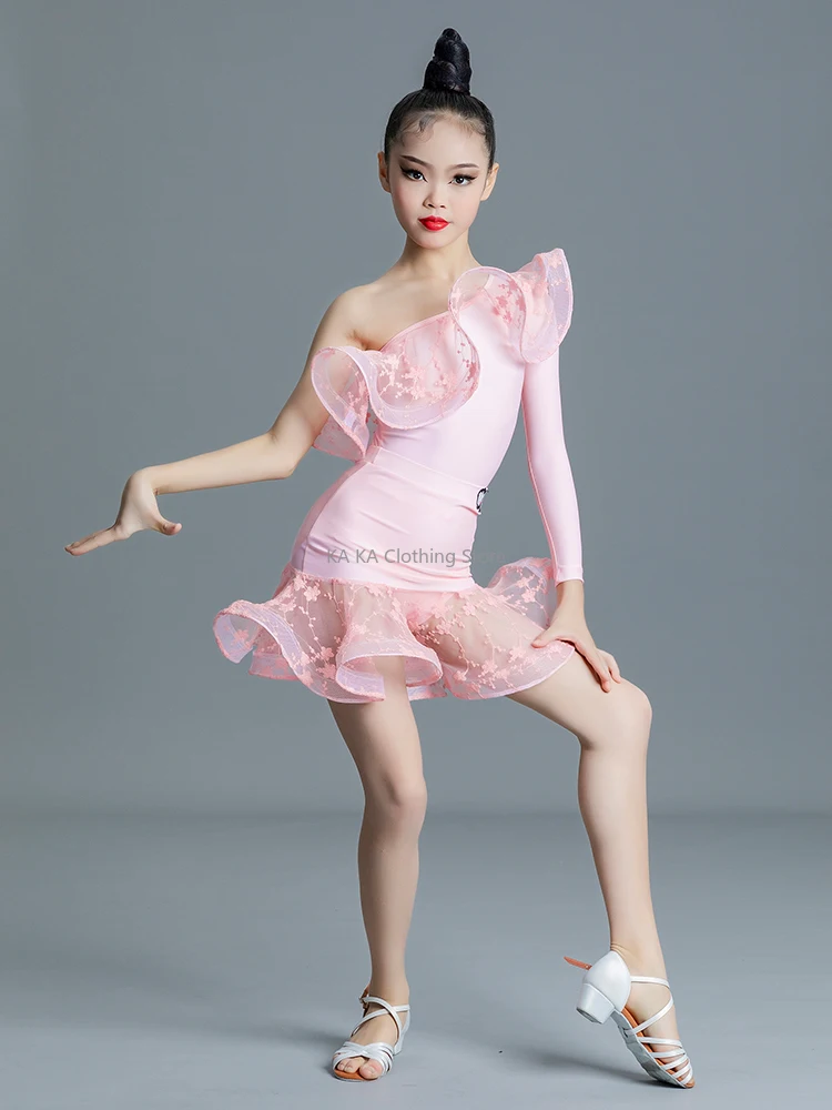 Professional Kids Rumba Tango Samba Latin Dance Dress Girls Latin Dance Clothes Child Competition Ballroom Dance Dresses Costume