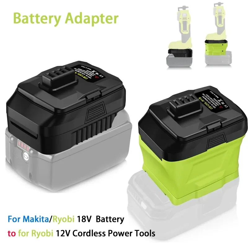 

Battery Adapter For Makita Lithium Battery To For Ryobi 12V Power Tools, For Ryobi 18V Li-ion Battery To 12V Cordless Power Tool