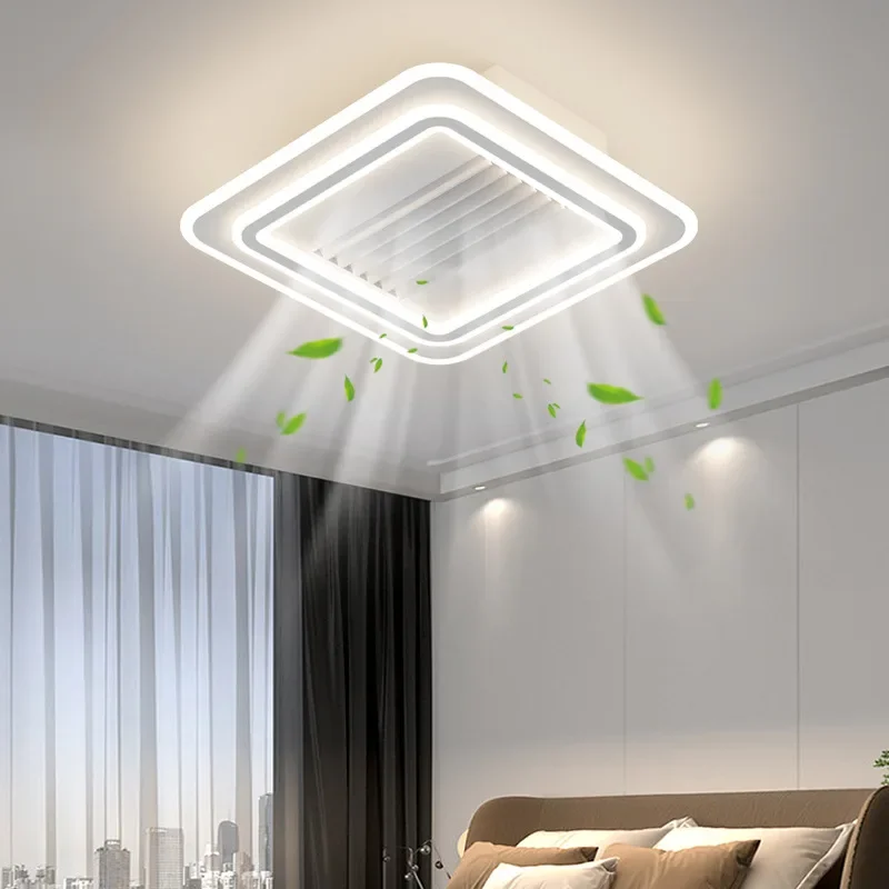 

Modern new living room fan LED lighting electric fan remote control intelligent Nordic bedroom hotel minimalist modern fan