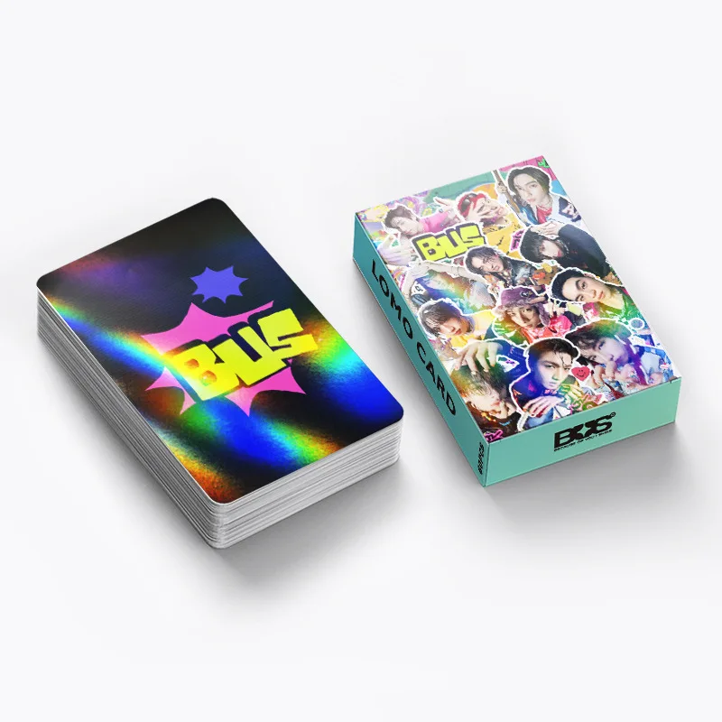 New 60-piece Laser Card BUS Flash Card Star Photo Card Greeting Card Bus Holographic Card Double-sided LOMO Card