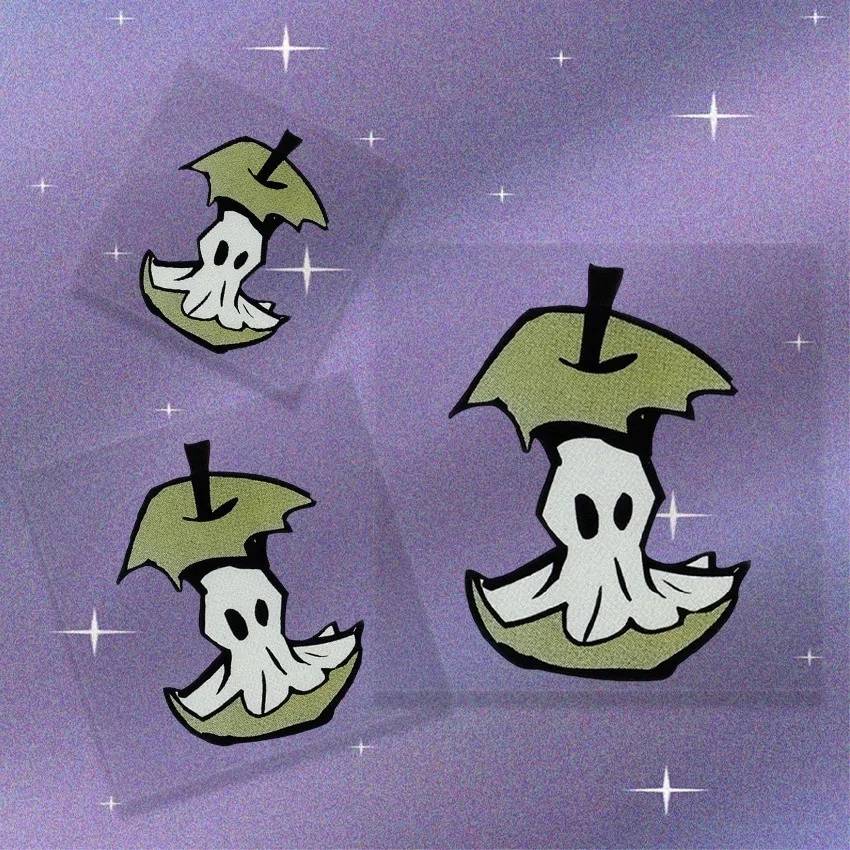 

1 шт., зеленый яблоко, призрак, мультяшные наклейки на мотоцикл, водонепроницаемые для мотоцикла, ноутбука, окна автомобиля, универсальные виниловые наклейки на Хэллоуин