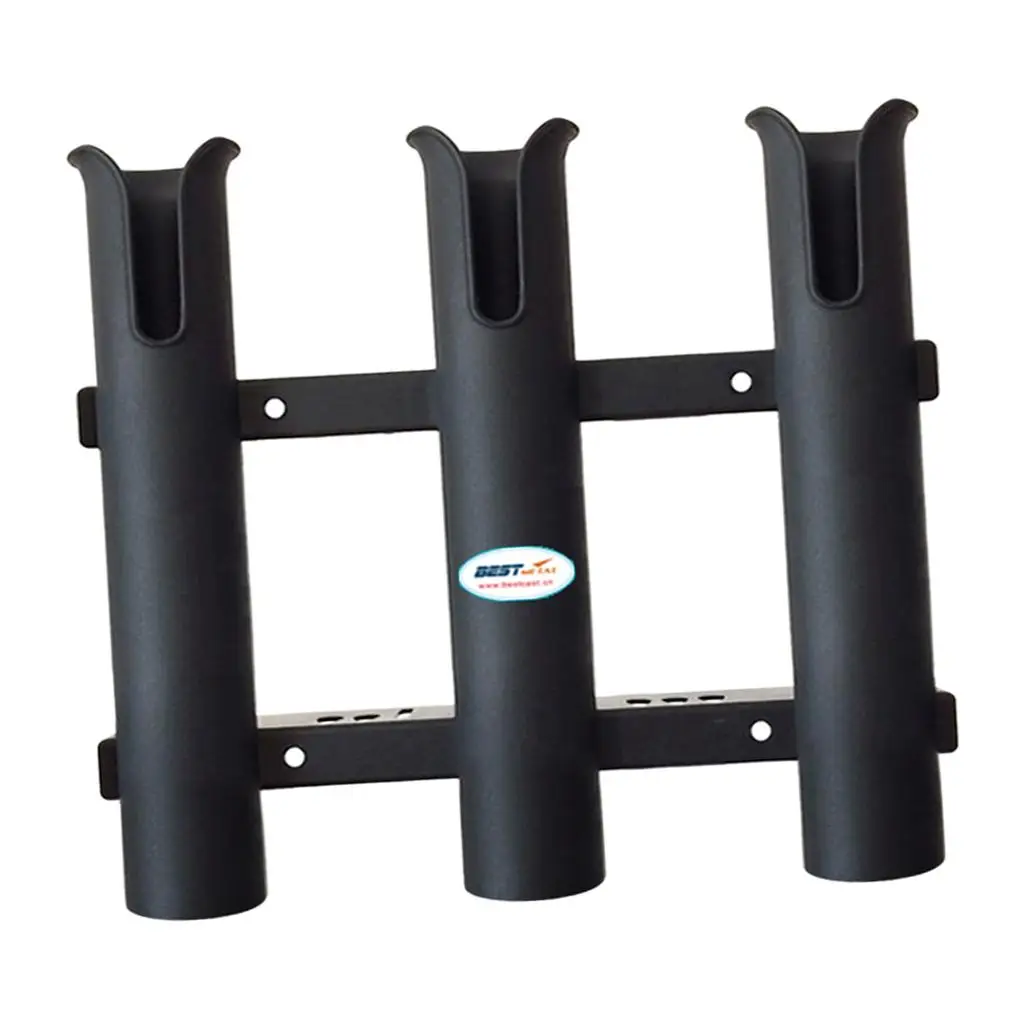 Black Fishing Boat 3 Rod Boat Marine Tube Storage Rack Stand