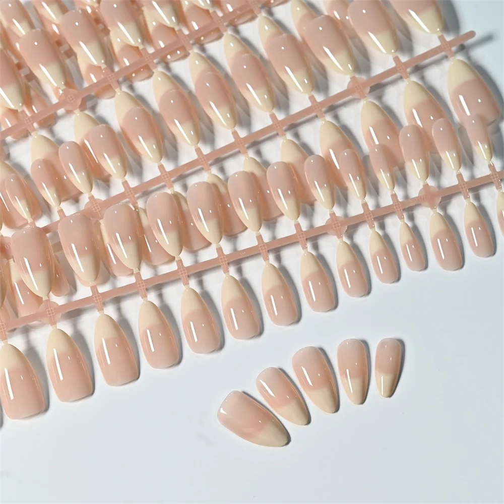 150Pcs Minimalist Sheer Nude Ombre Fake Nails Soft Glossy Press On Nails Long Lasting False Nails For Date Office & Everyday * #