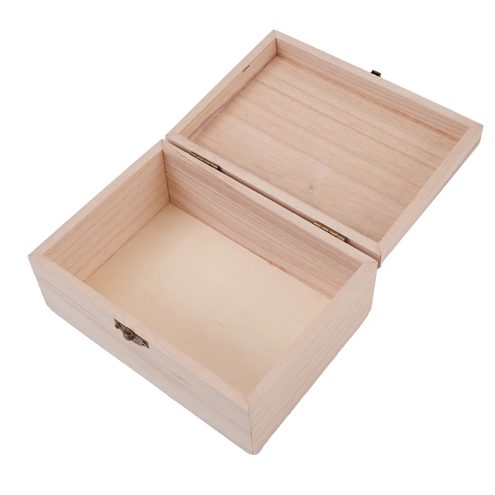 1PC Holzkisten mit Deckel, quadratisch, aufklappbar, Schmuck, Basteln, Aufbewahrungsbox für Heimdekoration, DIY, handgefertigt, Muttertag – Detail 22