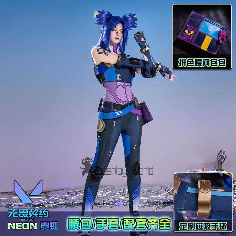 

Valorant Neon Cosplay Costume Uniform Bodysuit Uniform Jumpsuit Outfit Halloween Suit Game Carnival Party Role Play Clothes