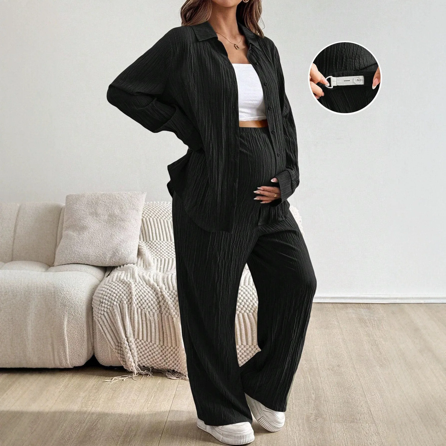 Maternity Intimates and Loungewear Clothing Breastfeeding Sweater Pajamas Woman pregnancy Clothes Shirt Coat Loose Trousers Set