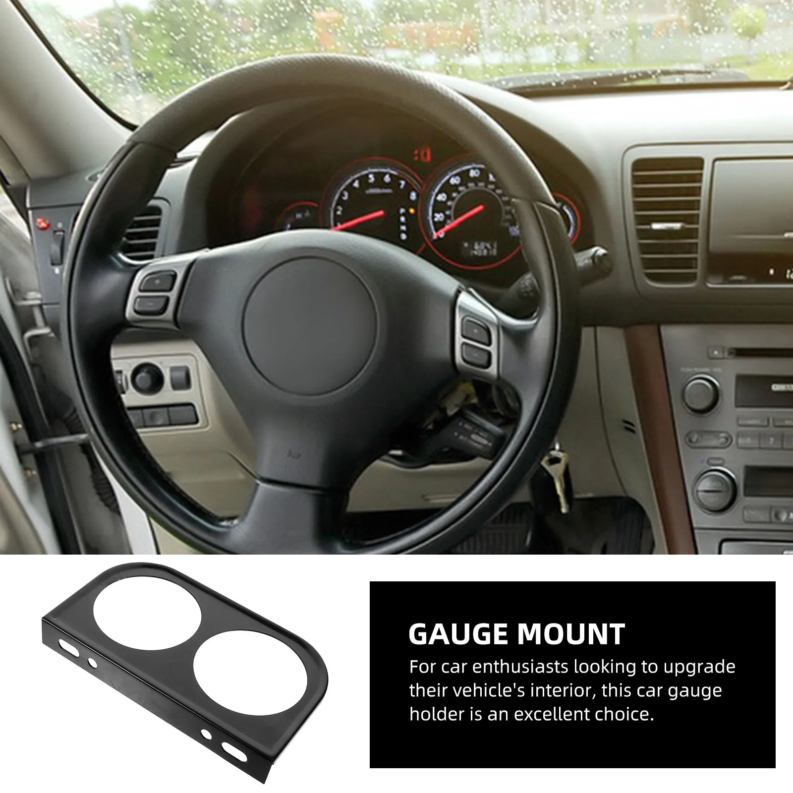 

Universal 52MM Dual Hole Car Gauge Mount Holder Metal Dashboard Bracket Automotive Meter Panel for Voltage Exhaust Temp Gauges