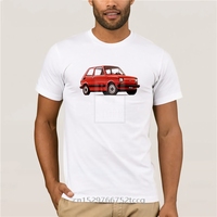 summer T shirt for men FIAT 126 BAMBINO MALUCH 650 OLDTIMER CAR POLSKI POLSKA Fashion Logo Breathable Men's Fun T shirt