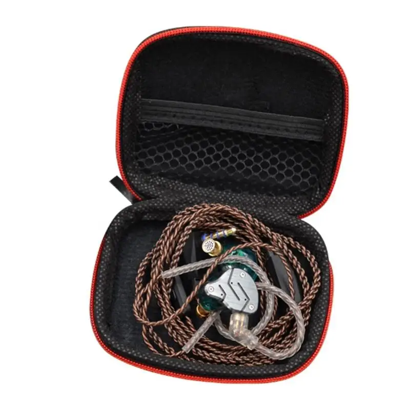 Square Earphone Storage Box Convenient Earbuds Case Protective Cover Shells Skin with Zipper Design Bag