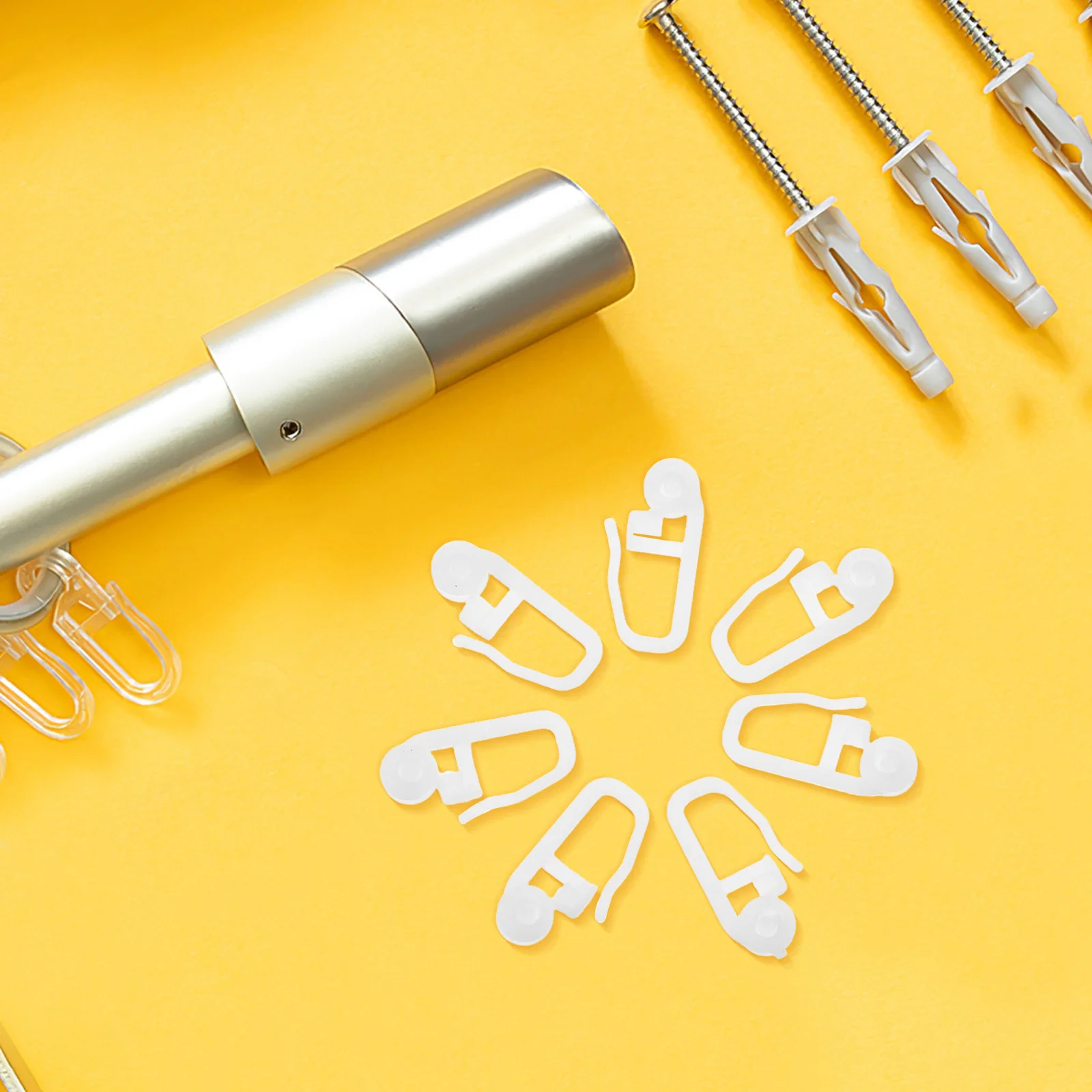 

50 Pcs Sliding Curtain Hooks Universal Plastic Roller for Bed Window Coverings with Ball Track Hanging Rings Home Use