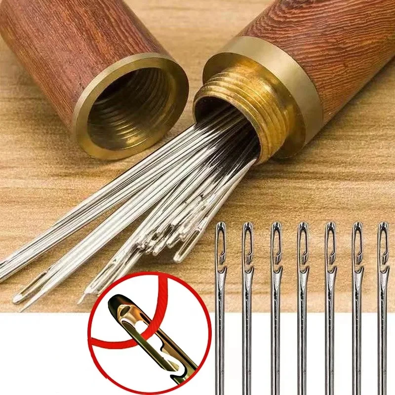 Blind Nähen Nadel Ältere Edelstahl Schnelle Automatische Selbst-Einfädel Nadel Nähen Pins DIY Punch Nadel Einfädler