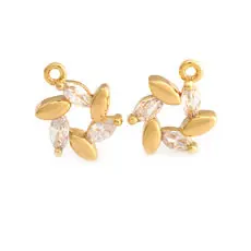 18K Gold Color Brass and Zircon Charms Pendants Jewelry Making Supplies Diy Necklaces Earrings Bracelets Findings Accessories