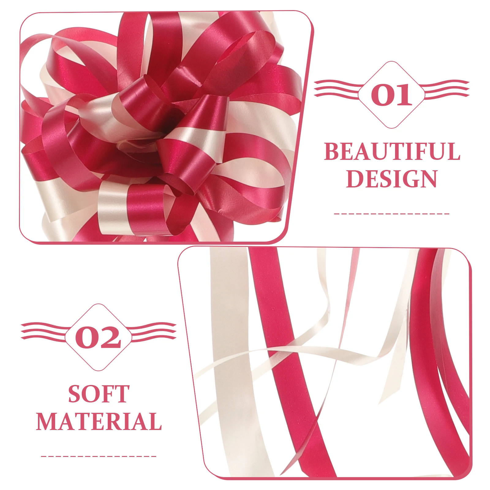 

10 Pcs Hand Drawn Flowers Wrap Ribbon Bow The Gift Pull Bows Wedding Decor Heavy