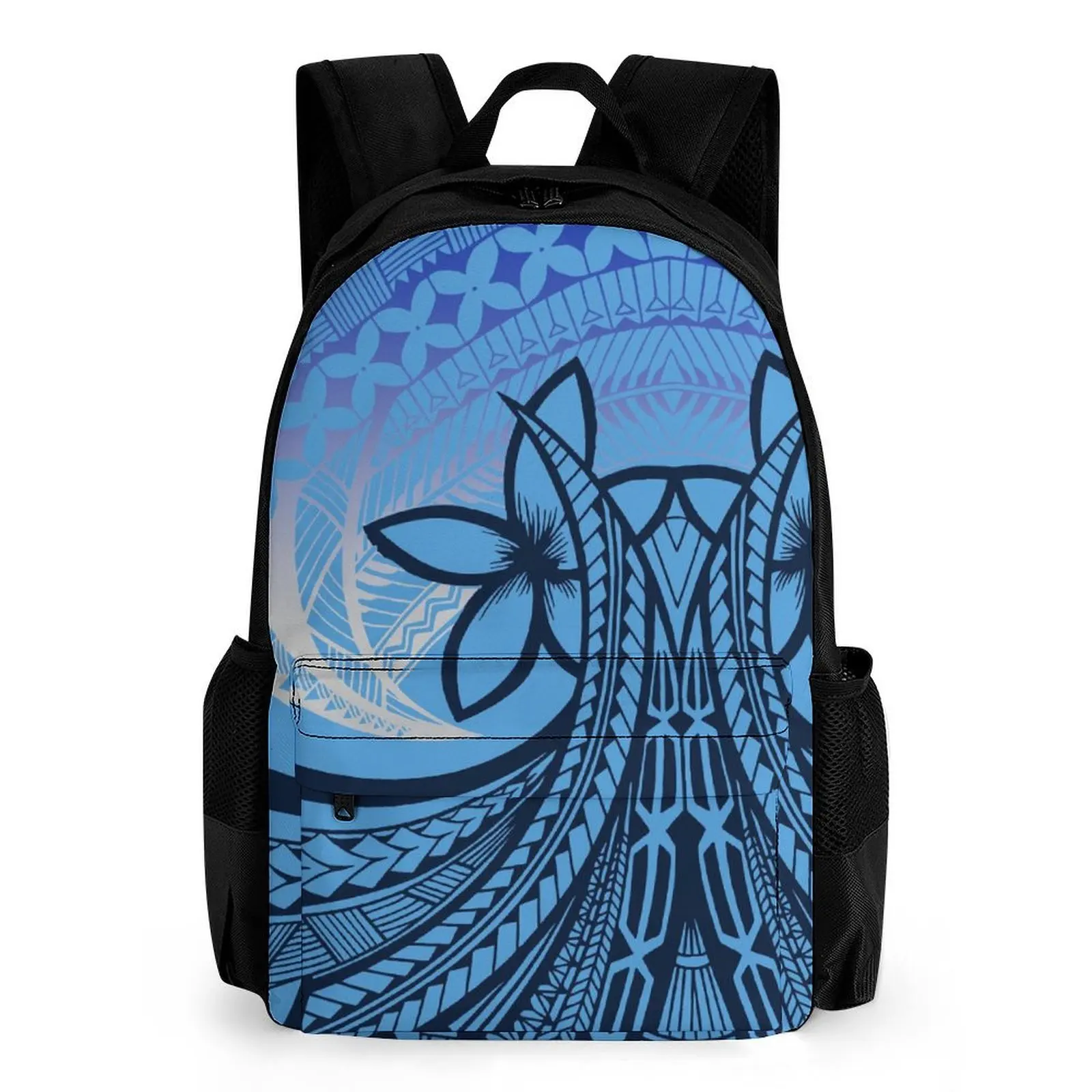 

Hibiscus Lightweight Polyester Campus Backpack Hawaiian Tropical Style Customizable Polynesian Schoolbag Daily Use