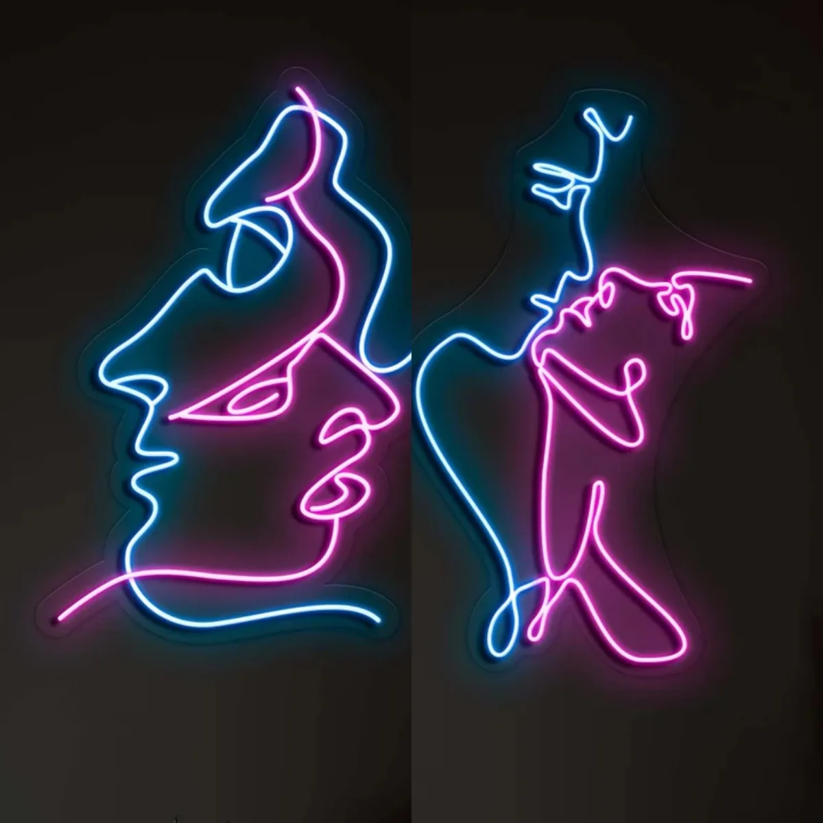 Double-sided Neon Lights Kissing LOGO Office Room Corridor Logoled Lights Night Lights Animation Signs KTV DecorativeSigns