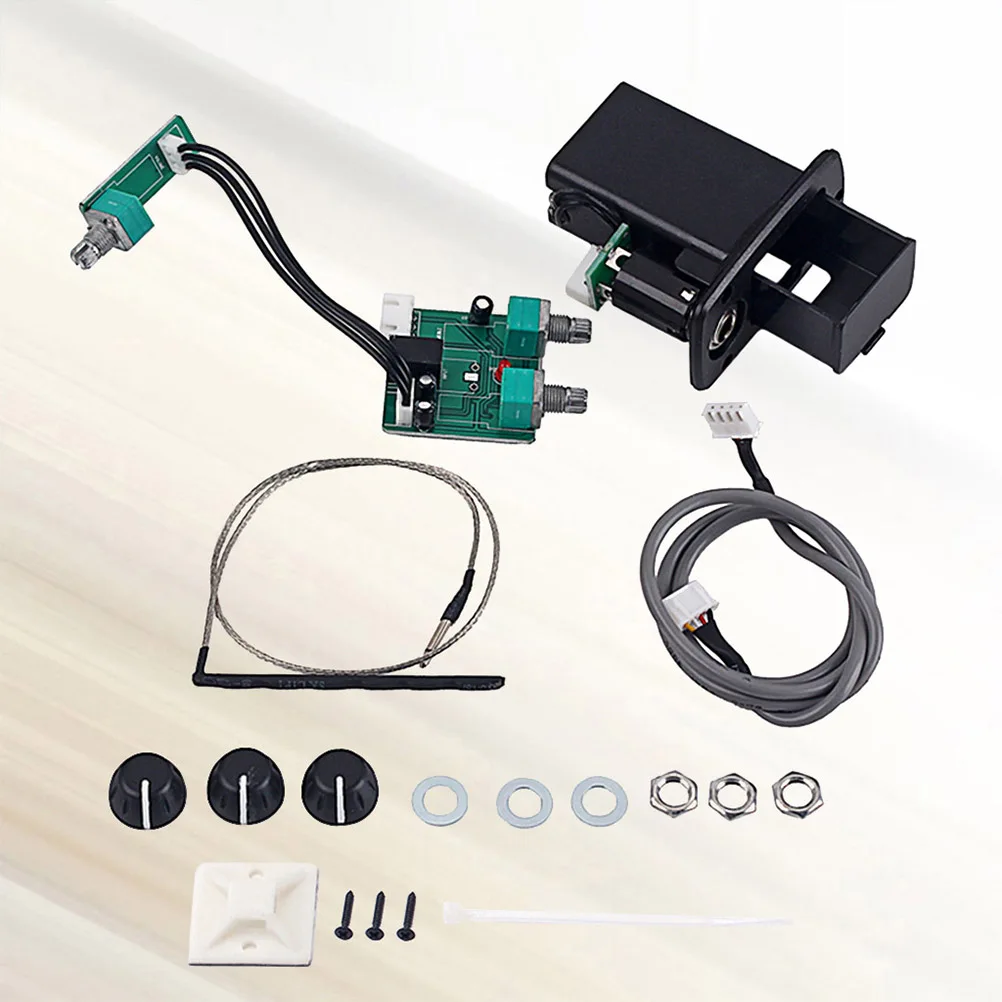 

3-Band Eq Active Piezo Guitar Pickup Preamp System Black Soundhole Mounted Volume Tone Control Amplifier for Acoustic Guitar