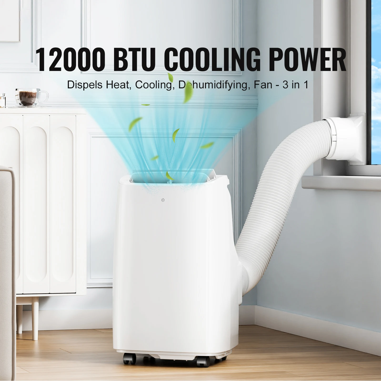 SucceBuy 12,000 BTU Portable Air Conditioners 3-in-1 for AC Unit for 550-700 Sq.Ft Cool/Dehumidifier/Fan Mode for Home/Office