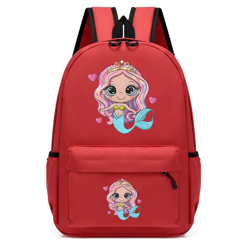 Kindergarten School Backpack Bag Cartoon Mermaid Print Boys Girls Schoolbag Kids Satchels Anime Bookbag Mochila Infantil Escolar