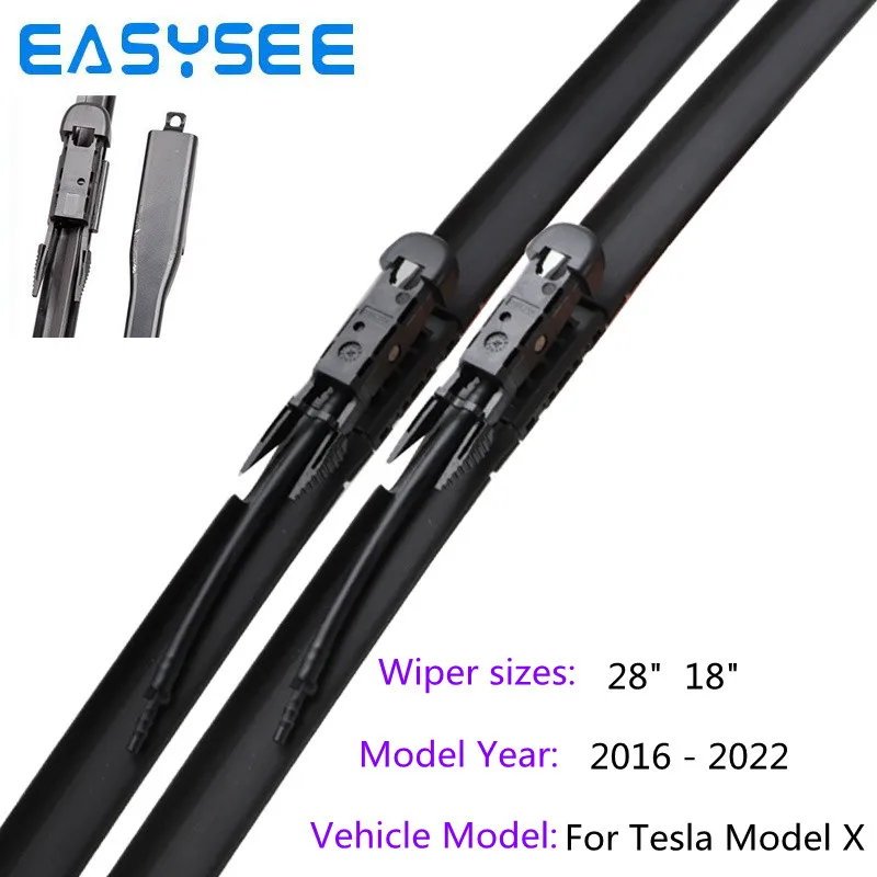 Wiper Blades With Spray Bar for Tesla Model X X90D XP90D X100D Fit Pinch Tab Arms 2016 2017 2018 2019 2020 2021 2022