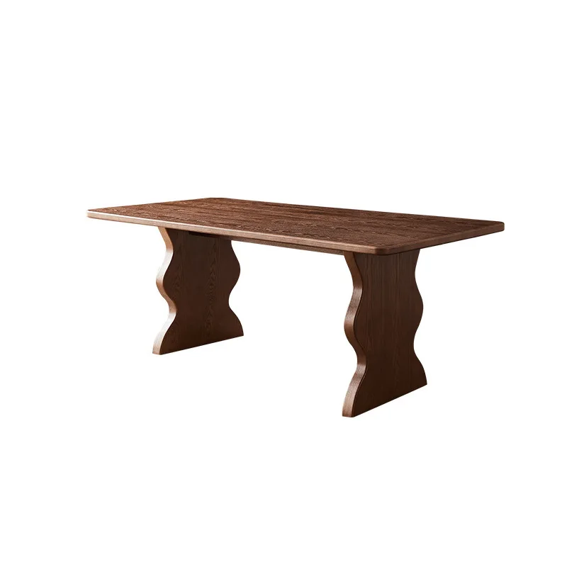 

French, vintage, all solid wood, dining table, household, wabi-sabi, medieval, high-end, rectangular