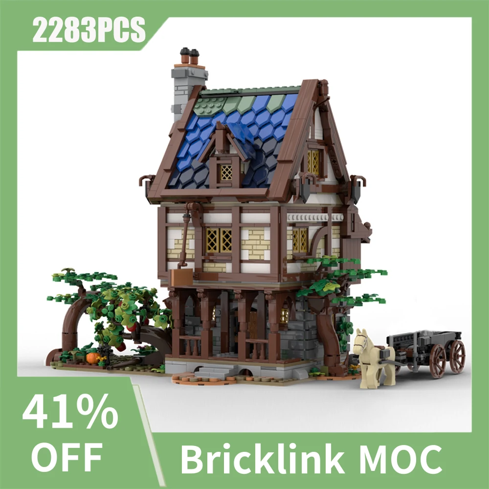 

1681PCS European Medieval Street View modular Tavern model DIY creative ideas Child Toy Birthday Gift building blocks MOC-21325