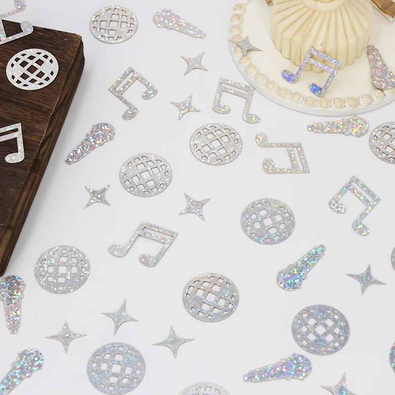 100pcs disco confetti, disco ball and music disco party decorations, wedding, birthday, bachelor party table decorations