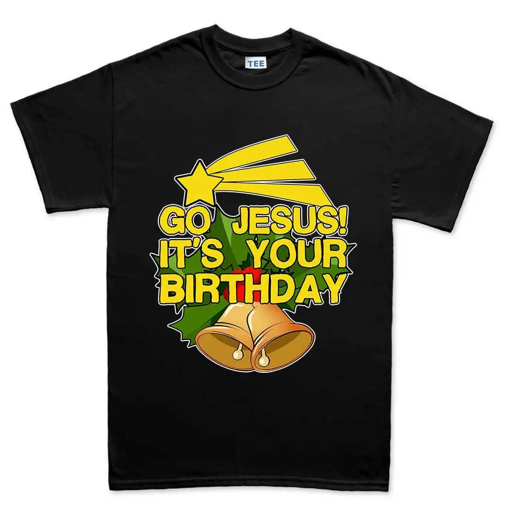 اذهب يسوع عيد الميلاد عيد الميلاد أجراس شجرة جديدة رجل تي شيرت الأعلى #1