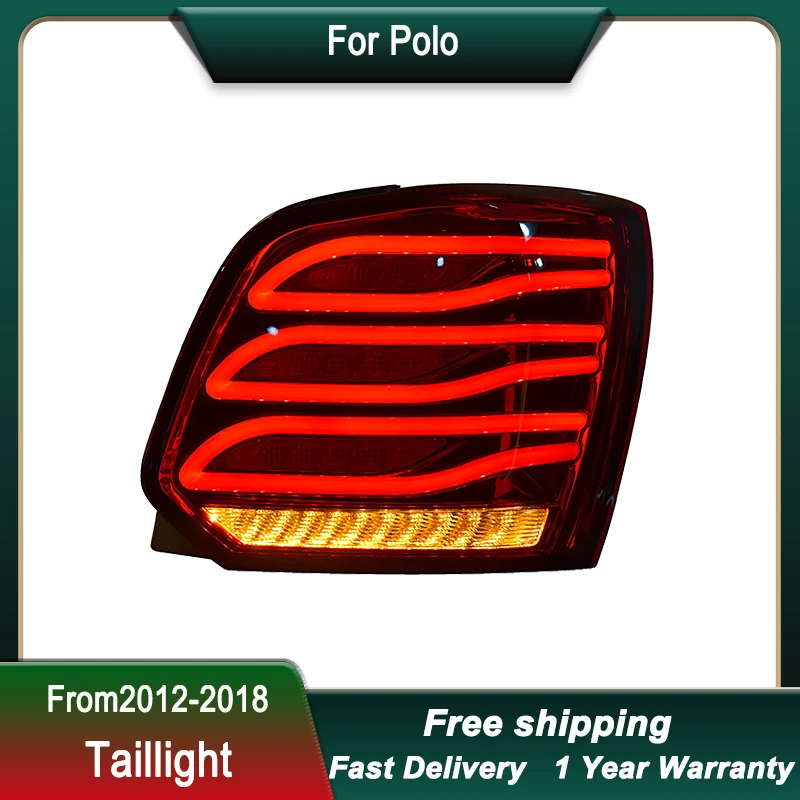 Car styling Tail Lights For VW Polo 2012-2018 new style FULL LED Brake Reverse Dynamic Signal Light  Light Tail Lamp Assembly