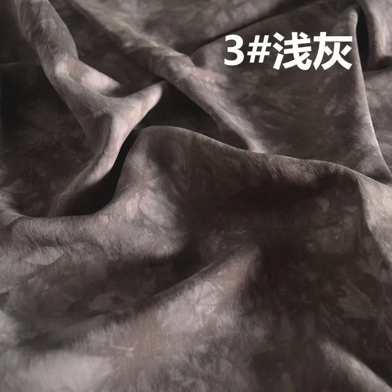 Satijn gemengde stof Vintage tie-dye Chinese inktstijl Hanfu shirt Cheongsam oud