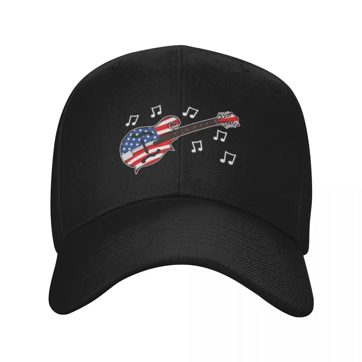 4th July Mandolin America Rocks USA Flag Mandolinist Baseball Cap Beach Outing tea Hat Vintage Caps Women Men's