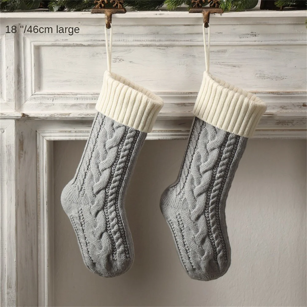 Decorative Socks Wear-resistant High Capacity Christmas Gift Socks Comfortable Exquisite Knitted Christmas Stockings Reusable