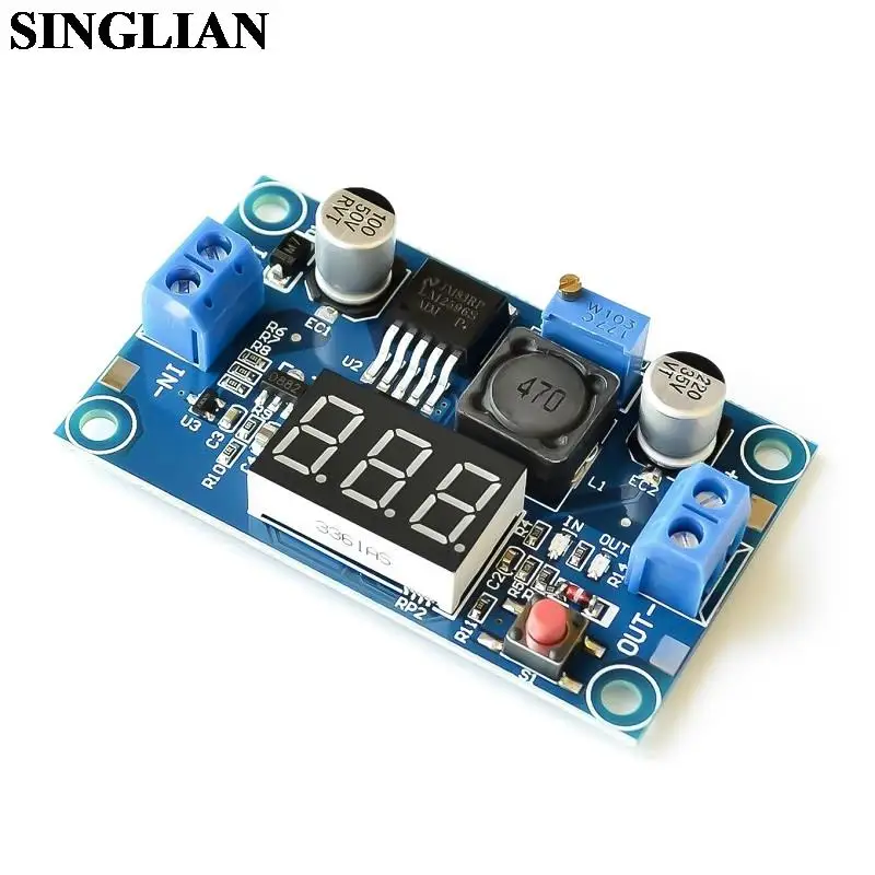 10pcs/lot LM2596 DC Buck Step-Down Power Converter Module DC-DC 3A Adjustable Voltage Regulator Power Module With LED Voltmeter