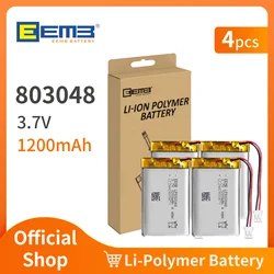4pcs EEMB 803048 3.7V Lipo Battery 1200mAh Rechargeable Lithium Polymer Battery for GPS Navigator MP5 Bluetooth Speaker