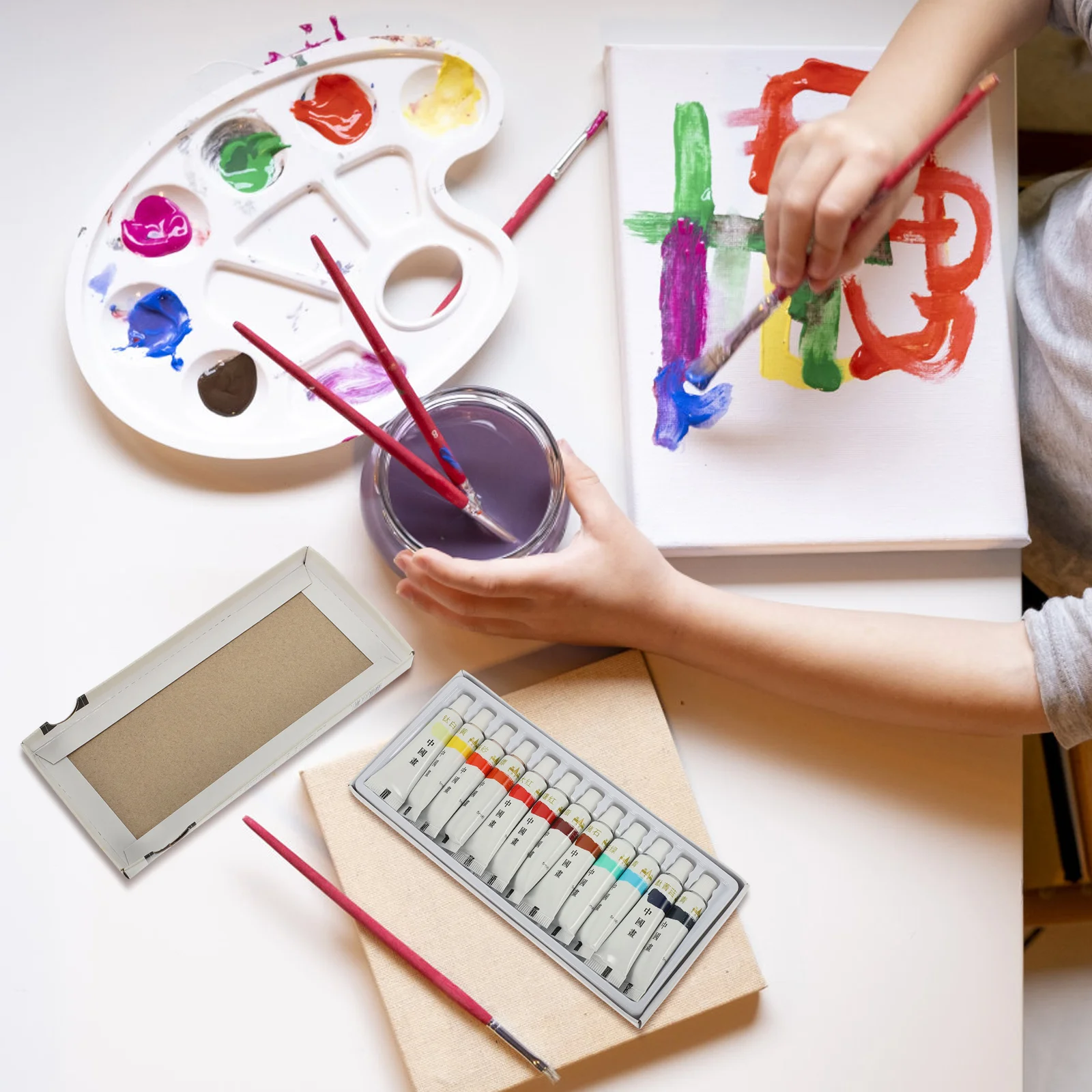 

1Set Multi-Color Pigment Set for Chinese Landscape Painting Premium Safe Material Portable Compact Design Ideal for Ink Art