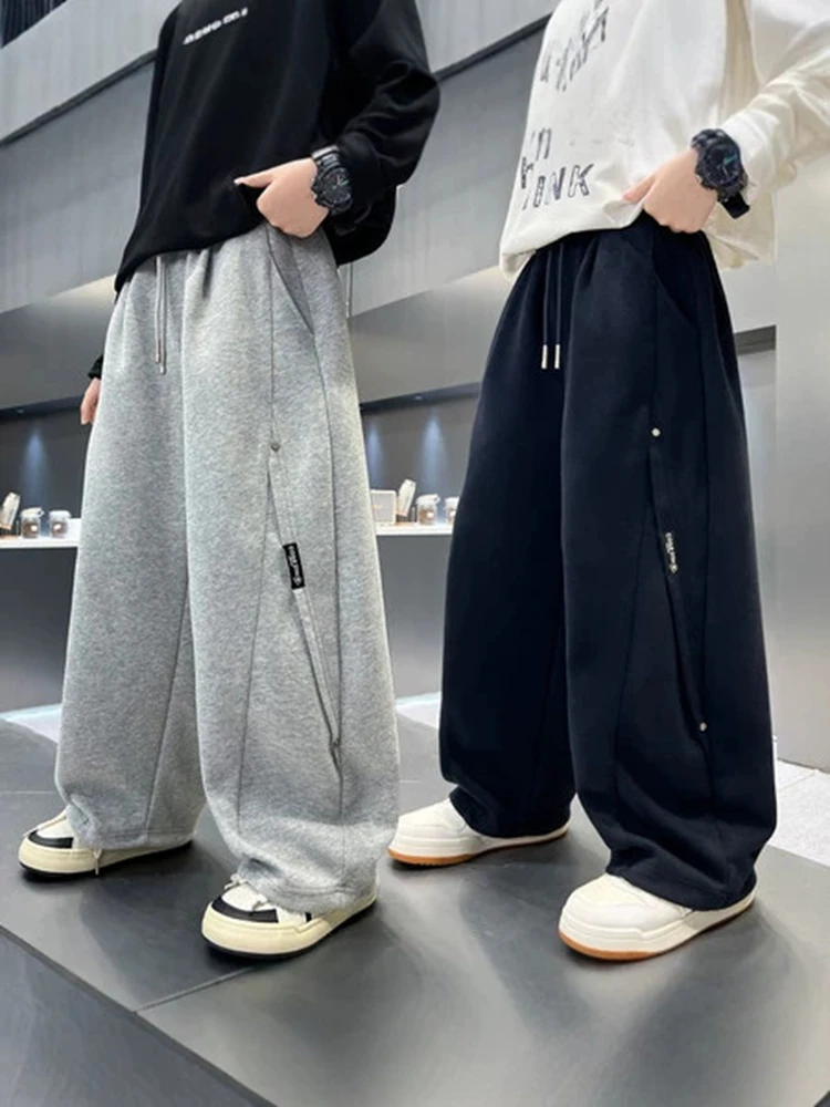Children Cotton Sports Pants for New Autumn Brief Style Boys and Girls Straight Fit Sweatpants Kids Solid Casual Sporty Trousers