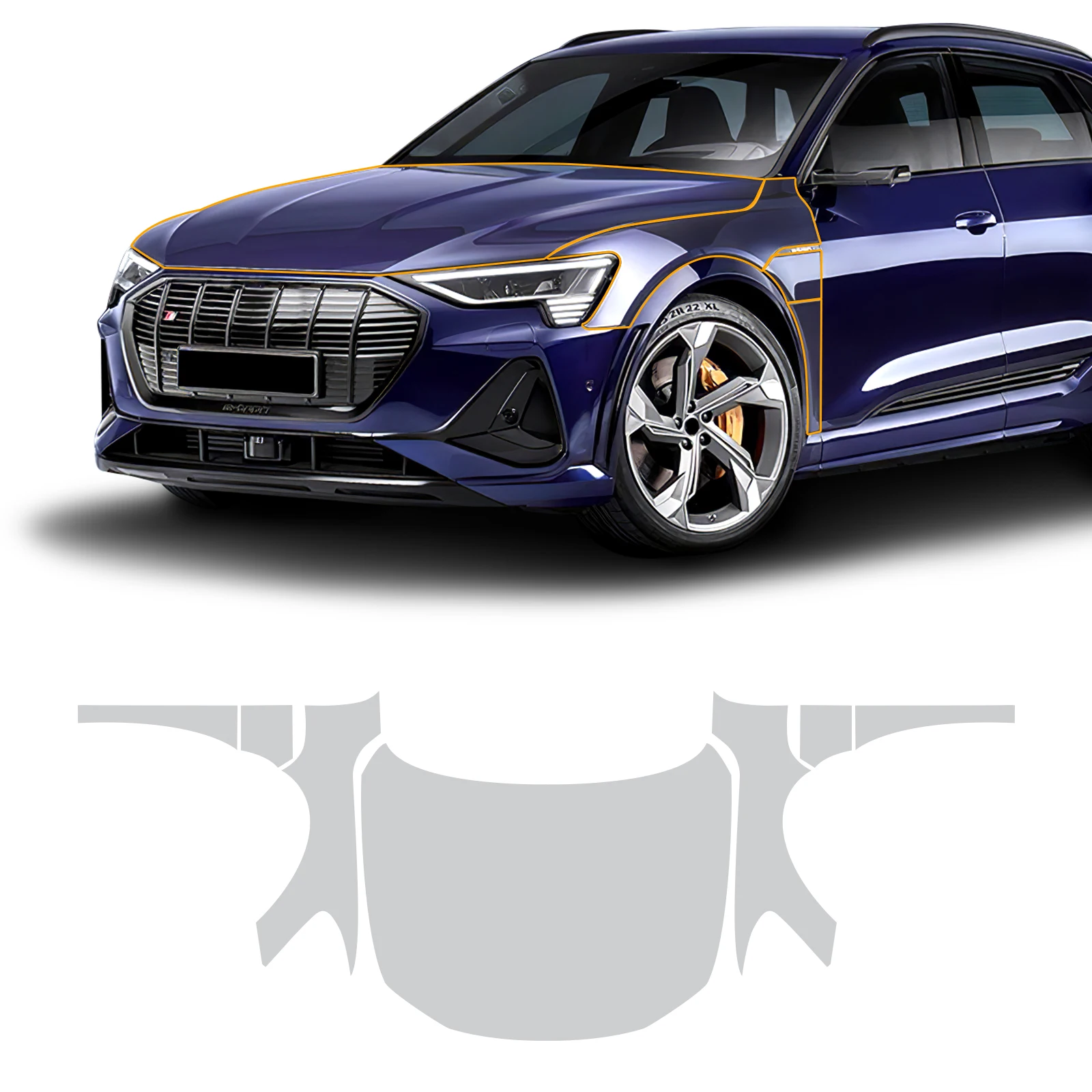 

Для Audi E-Tron 2019-2023: Невидимая защитная пленка из ТПУ для автомобиля, устойчивая к царапинам, аксессуары для модификации авто