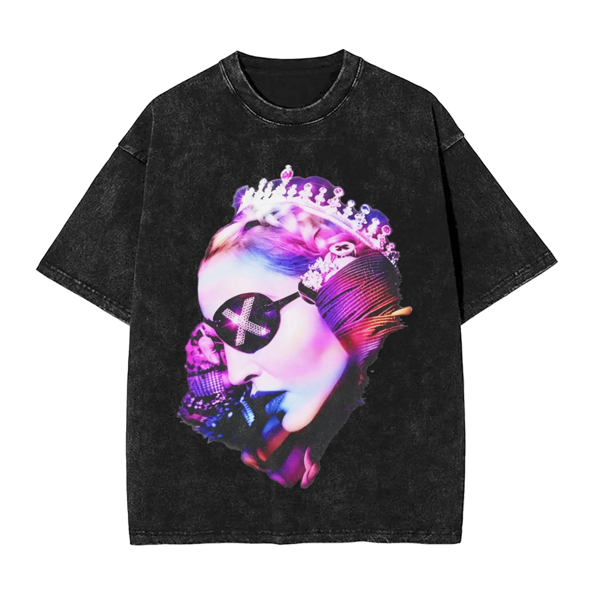 M-Madonna Confessions II Tour Washed T Shirts Streetwear Vintage T-Shirts  Tees for Men Women 100% Cotton Harajuku