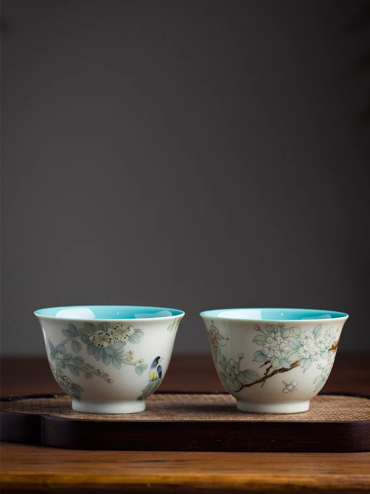 

Hand-Painted Cerc Tea Cup Jingdezhen Ancient Clay Luxury Tea Set Pine Flower Owner Cup Handmade Chinese Sle Tea Acc...