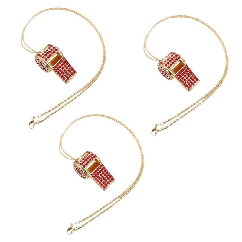 

GM-Necklace Style, Exquisite Diamond-Encrusted Referee Whistle, Cute Rhinestone Whistle, Metal Whistle