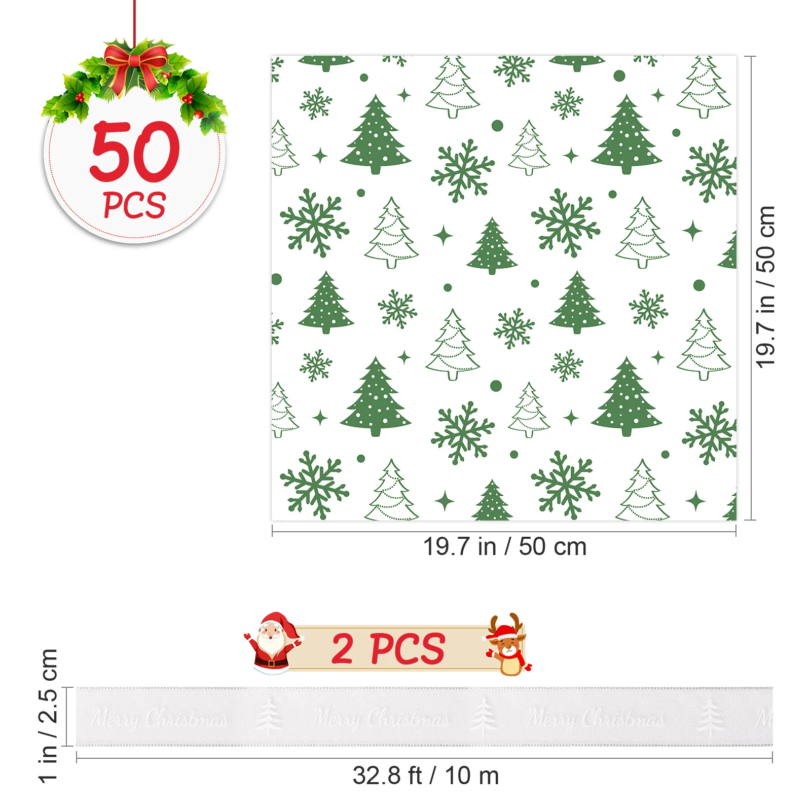 Assorted Wrapping Paper Chriatmas Christmad Bouquet Floral for Bouquets Flower Packaging Rope