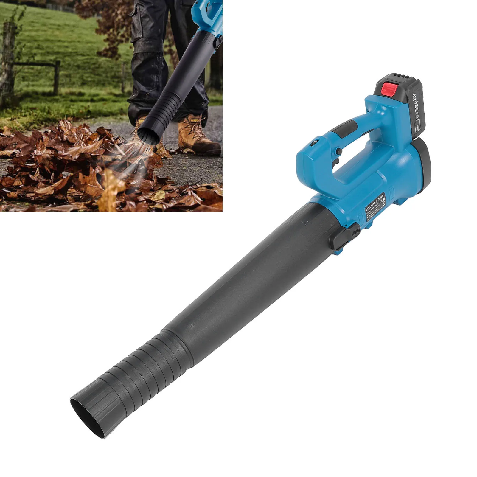 

Electric Leaf Cleaner Leaf Blower Powerful Motor High Speed Rotating Fan ABS Lithium Battery Powered with for Lawn