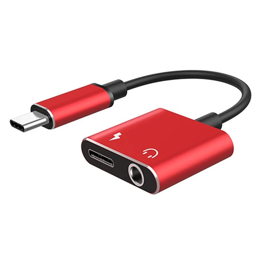 

2 in 1 Charging Audio Cable Adapter Type-C Audio Splitter Earphone Adapter Type C To 3.5 mm