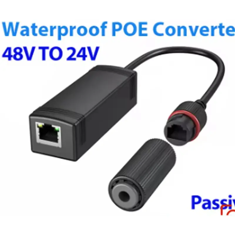 Exquisite-2X Waterproof Gigabit 48V To 24V Poe Converter, IEEE802.3 Af/At,100/1000Mbps Poe To 24V Adapter For Power Passive 24V