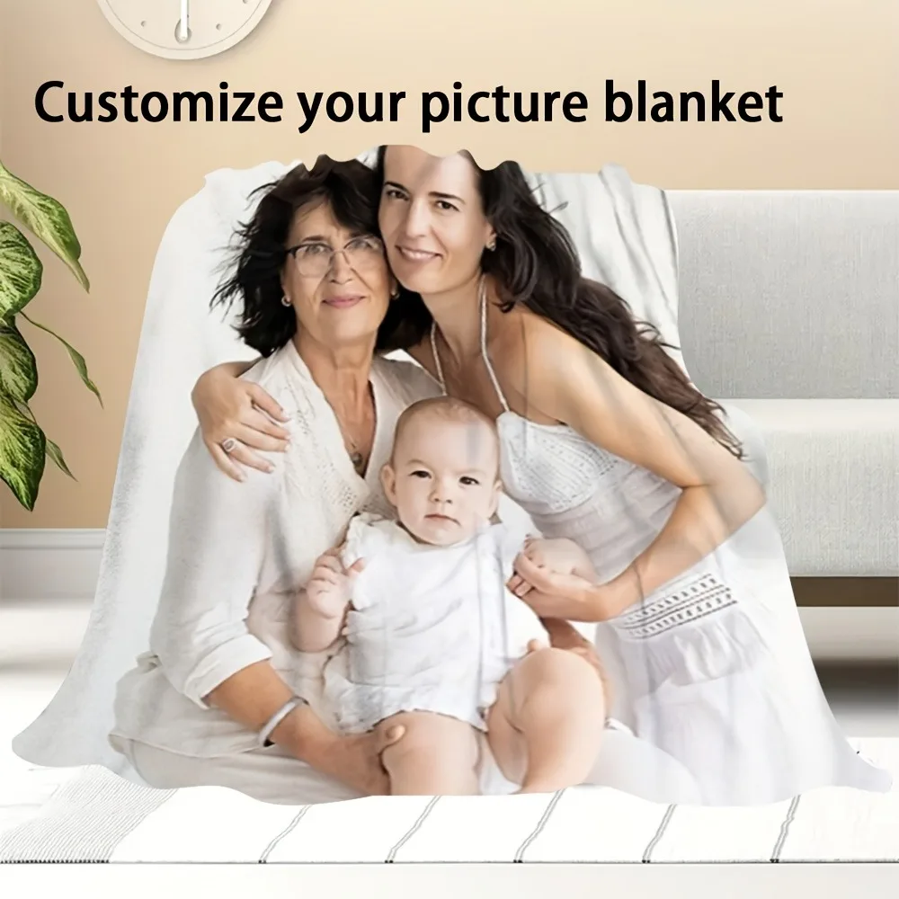A Customized Photo Blanket, Personalized Blanket with Your Own Photo Printed on It, Exclusive Personalized Gift Blanket