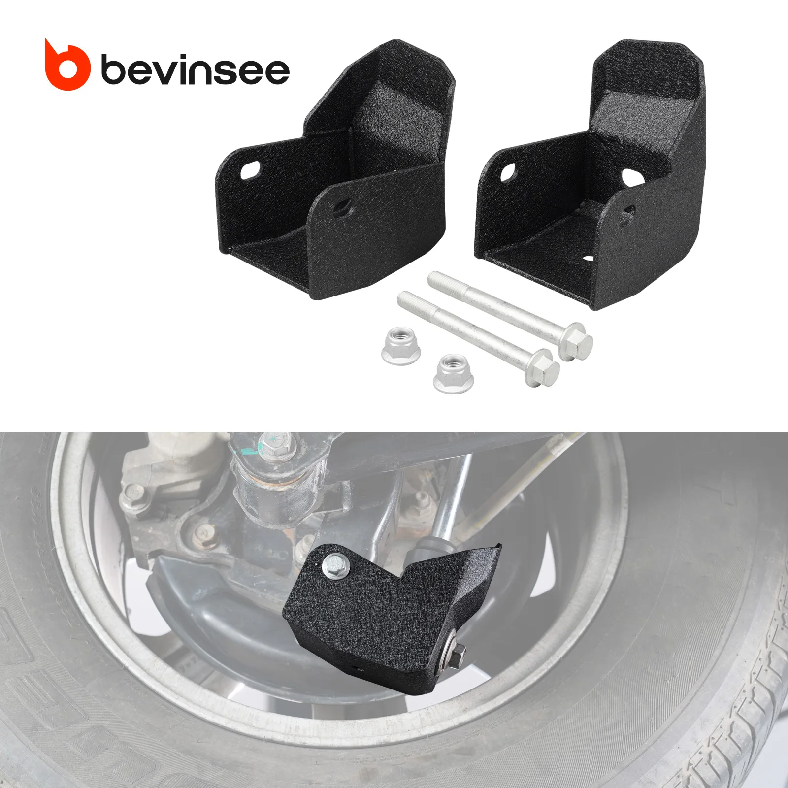 BEVINSEE Lower Shock Guard Protect Shock Absorber Base For Toyota 4Runner 10-24 For Toyota FJ Cruiser 10-14 Replaces 42110-60A81