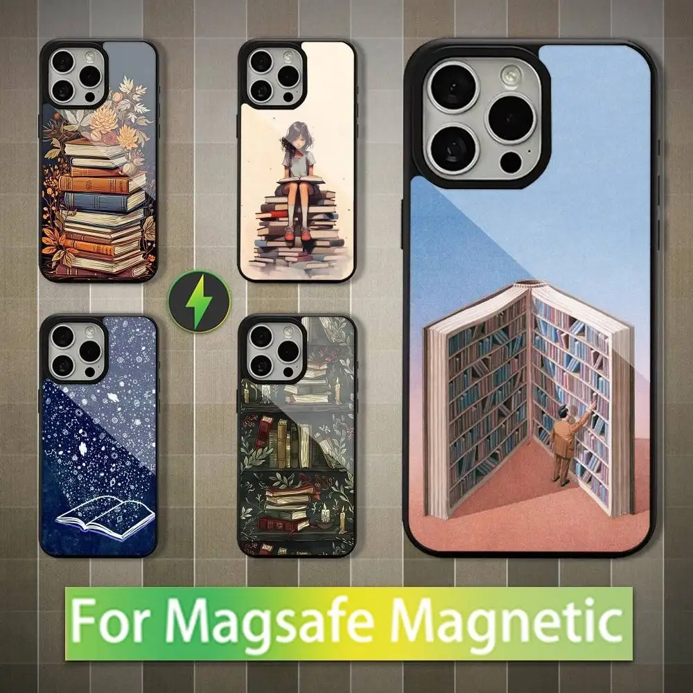 

illustration Read Books Phone Case For iPhone 16,17,15,14,13,12,11,Pro,Max,Plus,Mini,Magsafe,Magnetic Wireless Charging Case