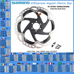 Shimano RT-MT905 Rotor 6-Bolt Disc Brake Rotor 180MM 203MM Black MT905 Disc Rotor Ice Technologies Road Bike Cycling Part